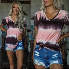 women's loose print short sleeve T-shirt top