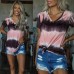 women's loose print short sleeve T-shirt top