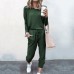 women's clothing popular loose solid color long sleeve casual suit OM9126
