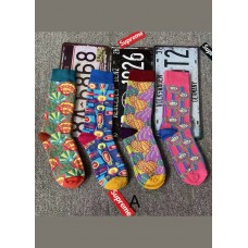 Handmade Colorful shells Print Cotton Crew Socks