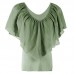women's popular chiffon bat sleeve splicing T-shirt top