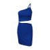 female summer number, one shoulder drawstring dress