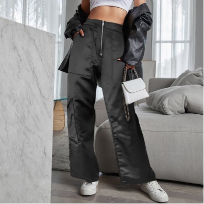 trade women's overalls High waist slim casual pants Wide leg pants