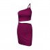 female summer number, one shoulder drawstring dress