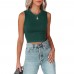 Fashion Solid Round Neck Sleeveless Women's Shirt 