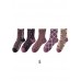 Simple Floral Jacquard Cotton Crew Socks